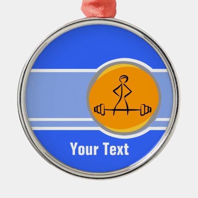 Bodybuilding; blue & orange metal tree decoration (Front)