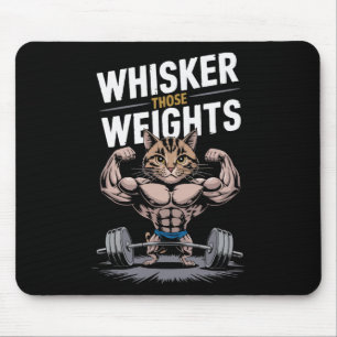 Bodybuilding Cat Owner Fitness Workout Gym Instruc Mouse Pad