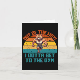 Bodybuilding Cat Weight Lifting For Men Women Card