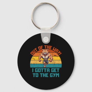 Bodybuilding Cat Weight Lifting For Men Women Key Ring