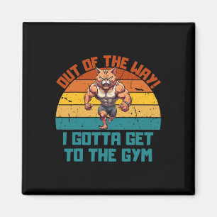 Bodybuilding Cat Weight Lifting For Men Women  Magnet