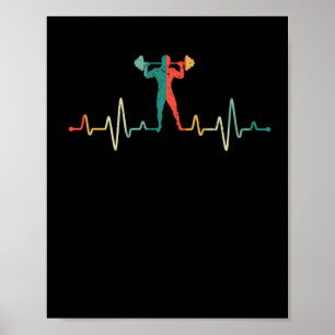 Bodybuilding Cool Gym Pulse Barbell Weights Poster