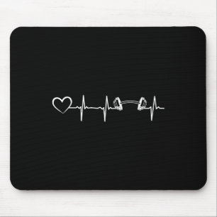 Bodybuilding Dumbbell Heartbeat Heart Gym Bodybuil Mouse Pad