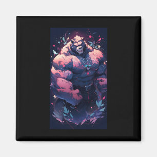 Bodybuilding Fitness Gym Bodybuilder Anime Bear Wo Magnet