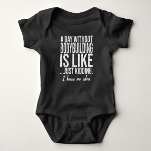 Bodybuilding funny sports gift baby bodysuit