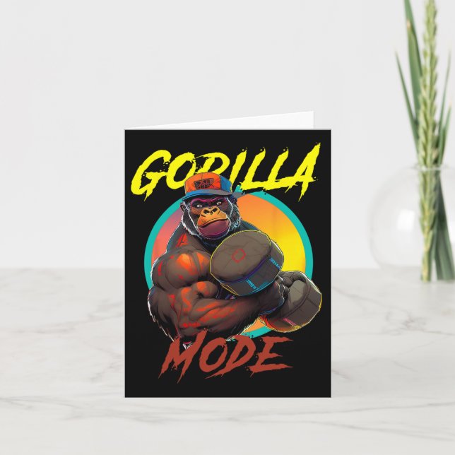 Bodybuilding Gorilla Mode Workout  Card (Front)