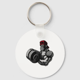 Bodybuilding Gorilla Workout Gym Strength Training Key Ring
