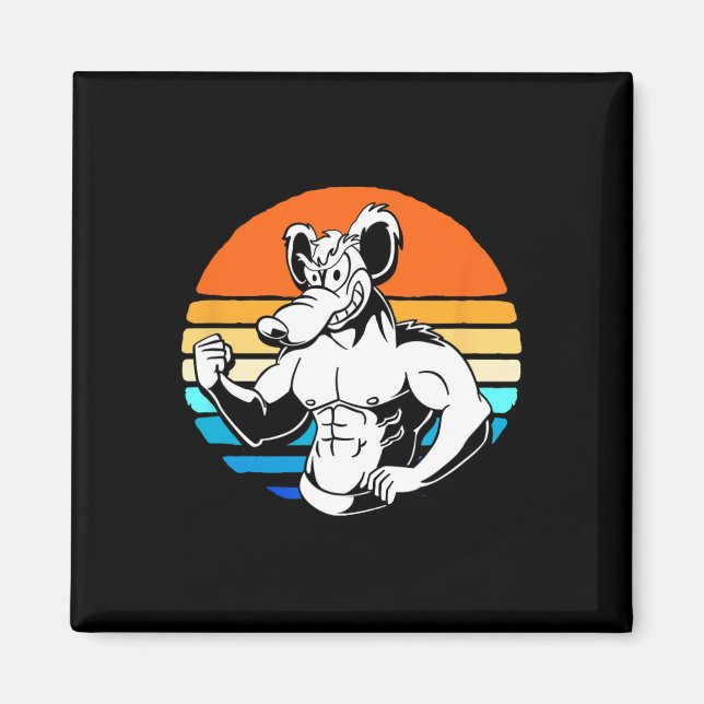 Bodybuilding Gym Lover Retro Gym Rat  Magnet (Front)