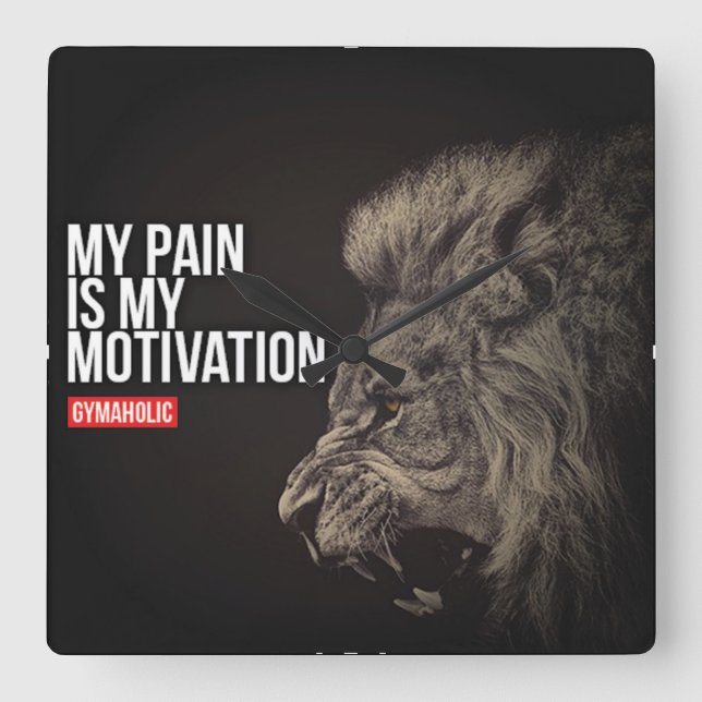 Bodybuilding Gym Motivation Square Wall Clock (Front)