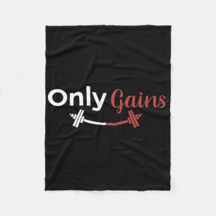 Bodybuilding Gym Only Gains Funny Lifting Workout Fleece Blanket