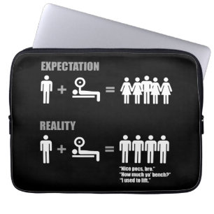 Bodybuilding Humour - Expectation vs Reality Laptop Sleeve