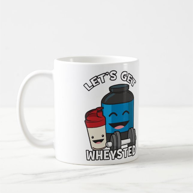 Bodybuilding Humour - Let's Get Wheysted Coffee Mug (Left)