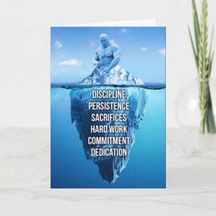 Bodybuilding Iceberg Sculpture Motivational Card