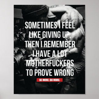 Bodybuilding Inspirational Workout Quote  Poster