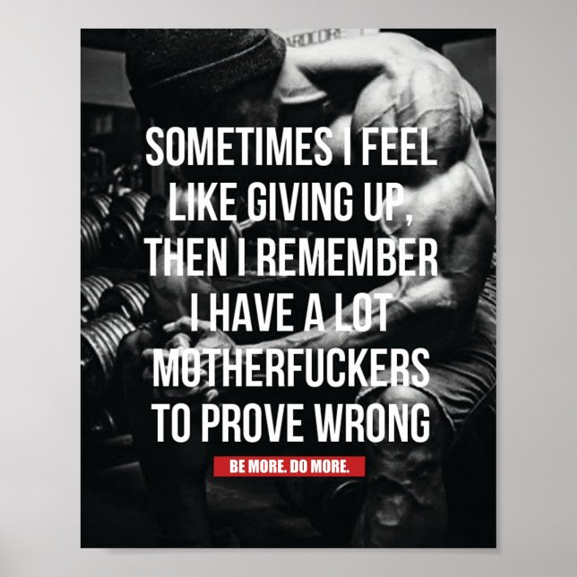 Bodybuilding Inspirational Workout Quote  Poster (Front)