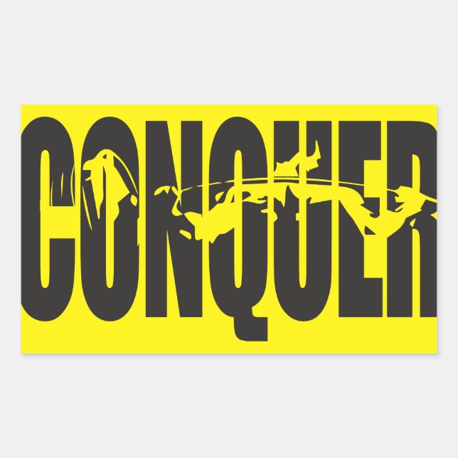 Bodybuilding Motivation - Conquer Rectangular Sticker (Front)