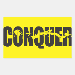 Bodybuilding Motivation - Conquer Rectangular Sticker