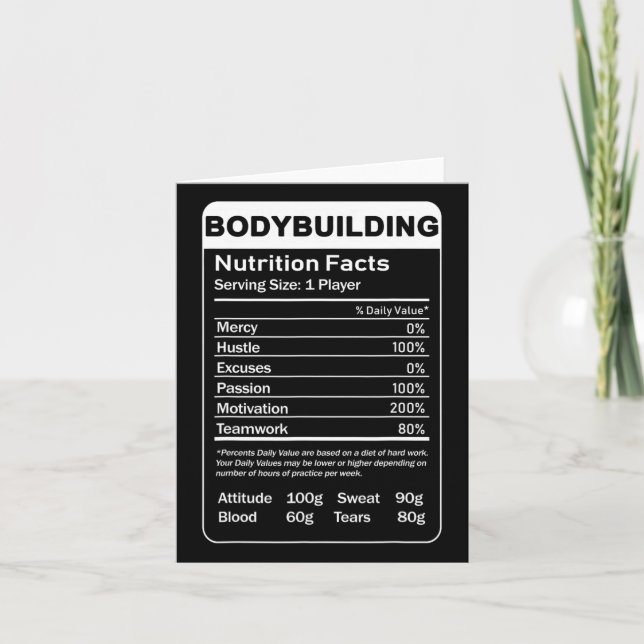 Bodybuilding Nutrition Facts  Card (Front)