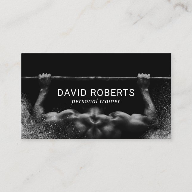 Bodybuilding Photography Fitness Personal Trainer Business Card (Front)