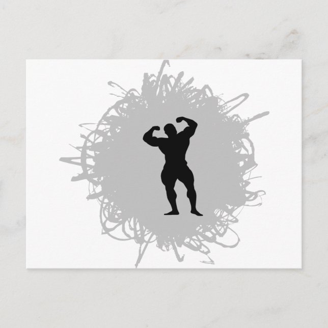 Bodybuilding Scribble Style Postcard (Front)