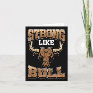 Bodybuilding Shirt - Fitness Gift Strong Like Bull Card