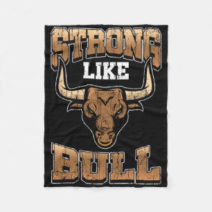 Bodybuilding Shirt - Fitness Gift Strong Like Bull Fleece Blanket
