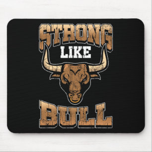 Bodybuilding Shirt - Fitness Gift Strong Like Bull Mouse Pad