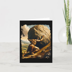 Bodybuilding Sisyphus Endurance Clic Art Greek Myt Card