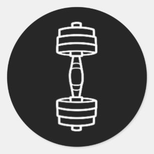 Bodybuilding Sport Minimalist Simple Dumbbell 2  Classic Round Sticker