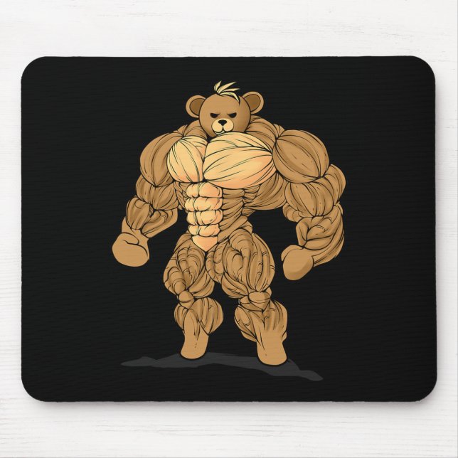 Bodybuilding Strength Sport Bear  Mouse Pad (Front)