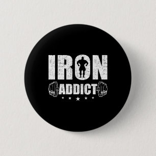 Bodybuilding Weightlifting Workout Gift Co. Iron A 6 Cm Round Badge