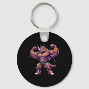 Bodybuilding Workout Gym Men Pocket Rhino With Mus Key Ring