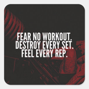 Bodybuilding Workout Motivational Square Sticker