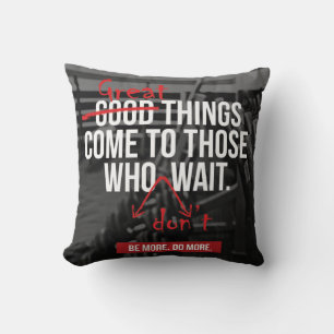 Bodybuilding Workout Motivational Words Cushion