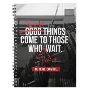 Bodybuilding Workout Motivational Words Spiral Notebook
