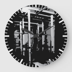 Bodybuilding Workout Picture- Squat Rack Large Clock