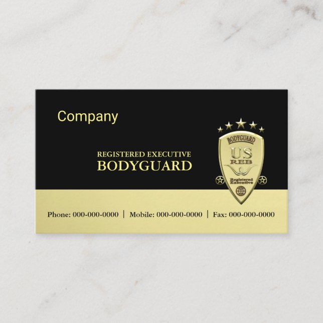 Bodyguard Business Card (Front)