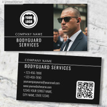 Bodyguard Services Modern Photo Logo QR Code