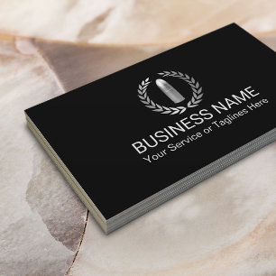 Bodyguard Silver Bullet Modern Black Security Business Card