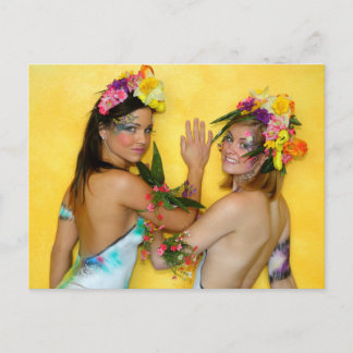 Bodypainting Lebendbuffet - bodyart living buffet Postcard