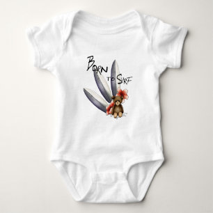Bodystocking white baby “Born to surfing”, ted Bodysuit