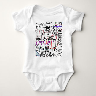 Bodysuit white maths pattrerned