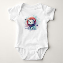 Bodysuit with a Little Lion in Blue