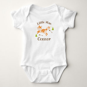 BODYSUITE BABY FOX WOODLAND TRIBAL ORANGE CUSTOM BODYSUIT