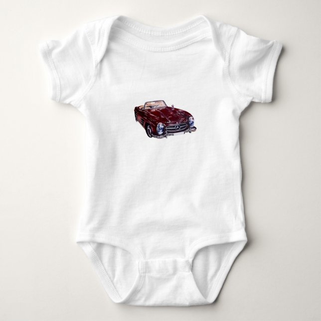 Bodysuits for boy kid Vintage burgundy car (Front)