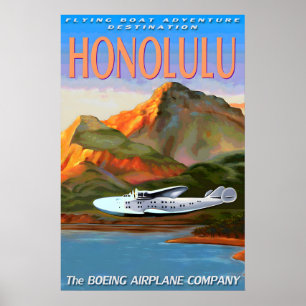 Boeing 314 FLYING BOAT New Retro Seaplane Travel Poster
