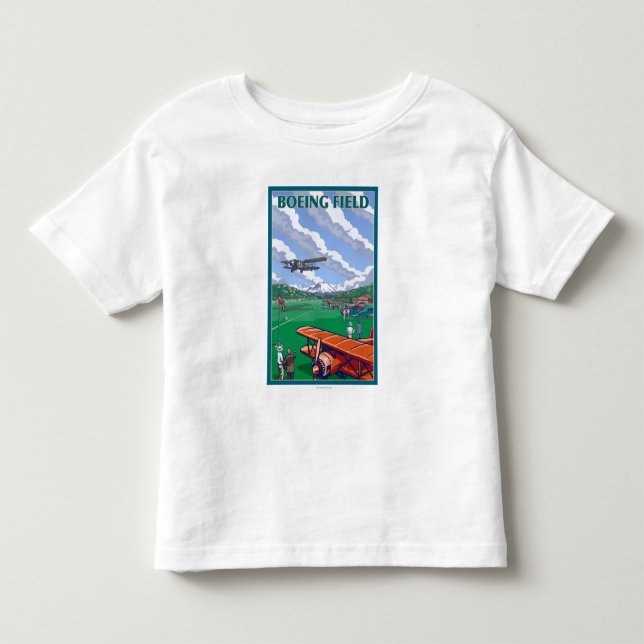 Boeing Field Vintage Travel Poster Toddler T-Shirt (Front)