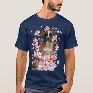 Boer Dog Japanese Cherry Blossom Sakura Flower  T-Shirt