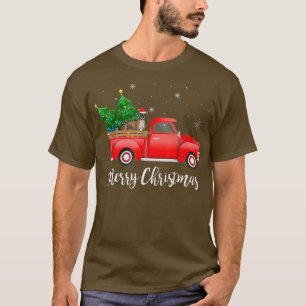 Boer Dog Riding Red Truck Christmas T-Shirt