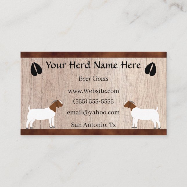 Boer Goat Business Card (Front)